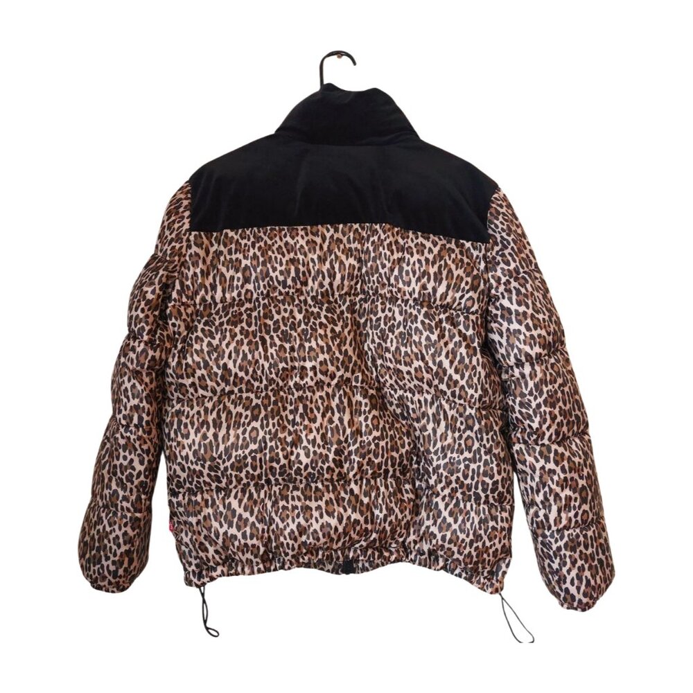 Levi's Jeans Leopard Print Puffer Jacket Size Large - Picture 2 of 12
